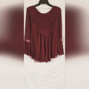 Indigo thread Lace flowly top